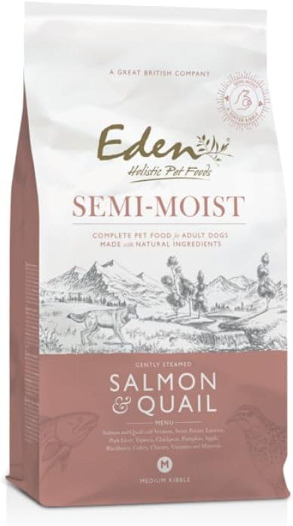 Eden Semi-moist Salmon & Quail Medium Dog Kibble - 2kg
