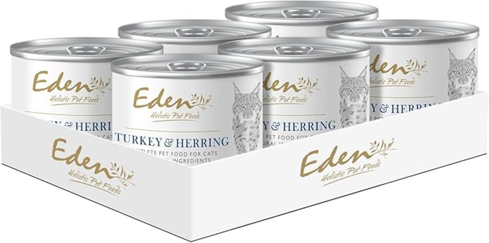 Eden Turkey and Herring Wet Cat Food Cans - 6 x 200g