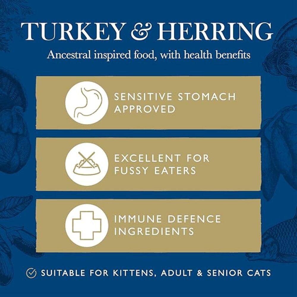 Eden Turkey and Herring Wet Cat Food Cans - 6 x 200g