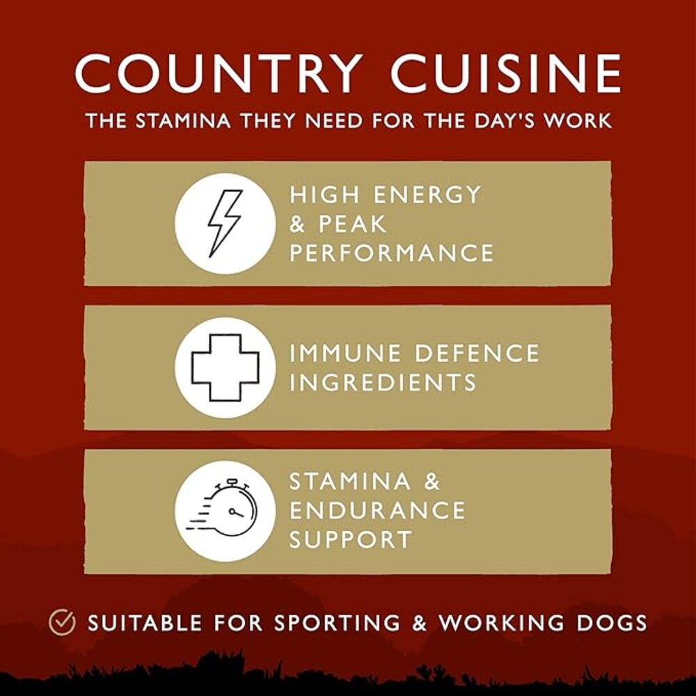 Eden Working and Sporting Country Cuisine Wet Dog Food Cans - 6 x