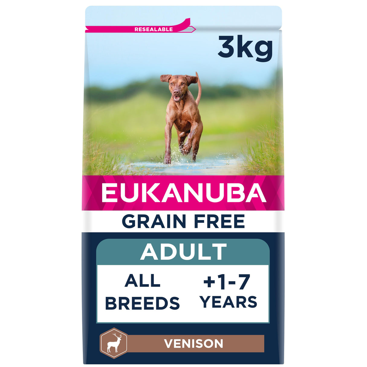 Eukanuba Grain Free Adult Dog Venison Dry Food - 3kg