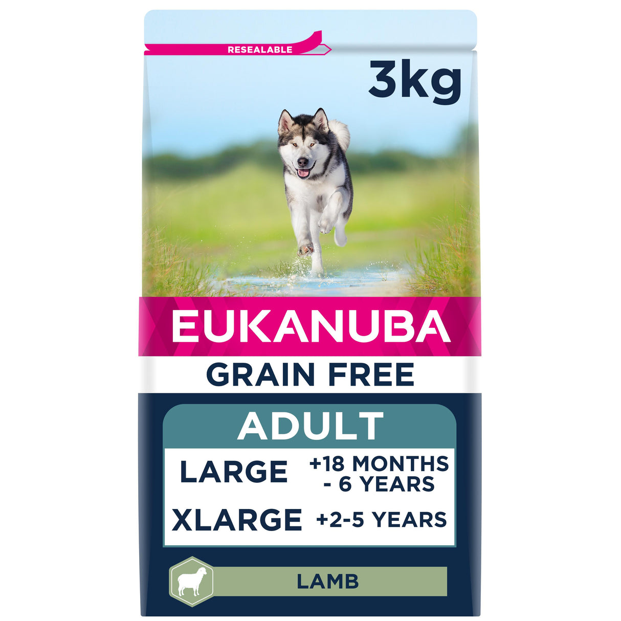 Eukanuba Grain Free Large Adult Dog Lamb Dry Food - 3kg
