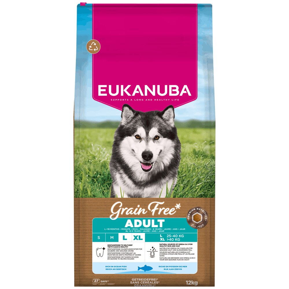 Eukanuba Grain Free Large Adult Dog Ocean Fish Dry Food - 12kg