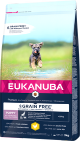 Eukanuba Grain Free Small/Medium Puppy Chicken Dry Food - 3kg