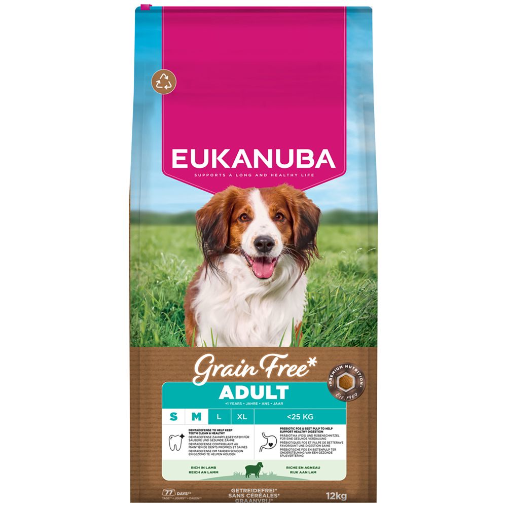 Eukanuba Grain Free Small/Medium Adult Dog Lamb Dry Food - 12kg