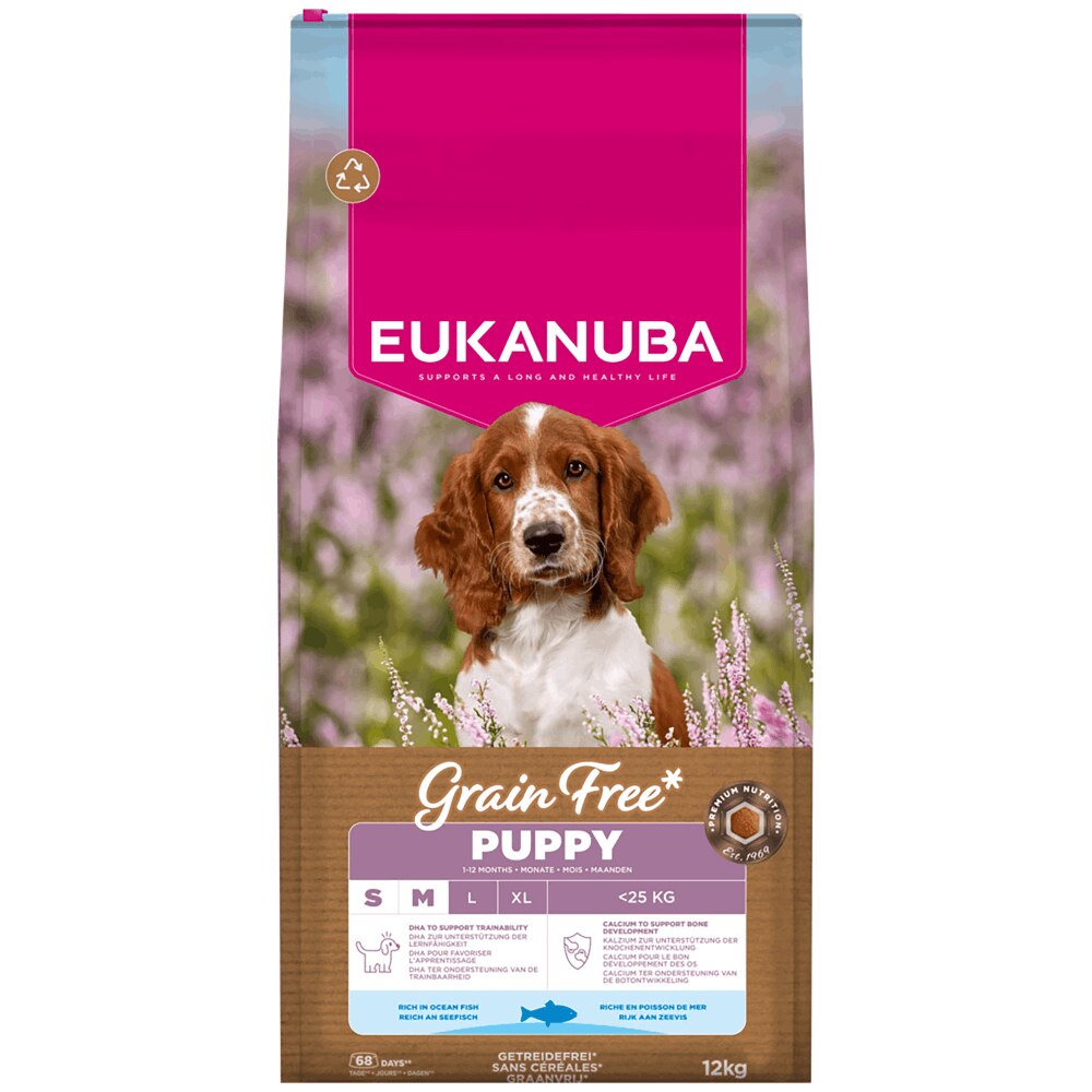 Eukanuba Grain Free Small/Medium Puppy Ocean Fish Dry Food - 12kg
