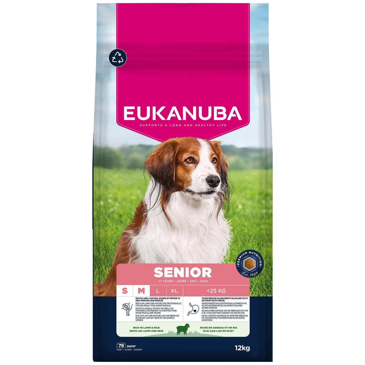Eukanuba Senior & Mature Lamb & Rice Small & Medium Breeds Dry Dog Food - 12kg
