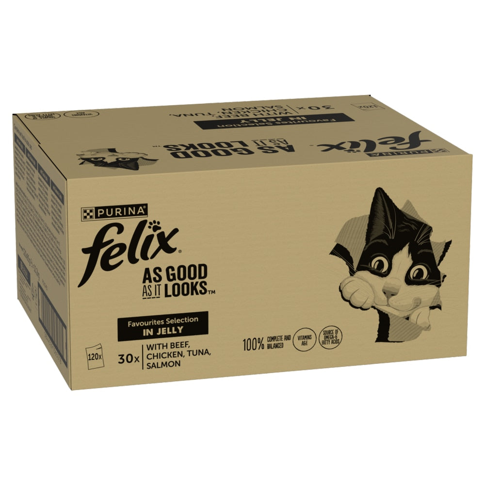 Felix As Good As it Looks Favourites Selection in Jelly Wet Cat Food - 120 x 85g