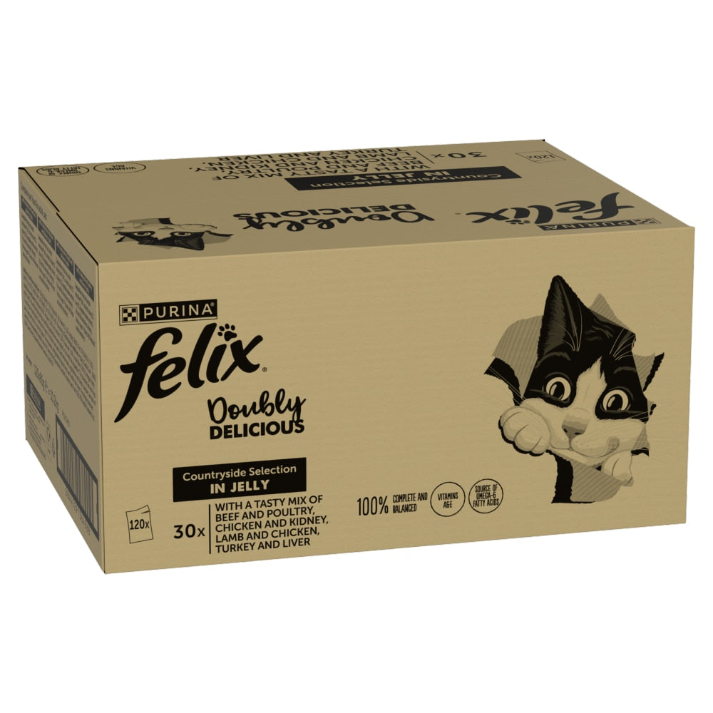 Felix Doubly Delicious Countryside Selection in Jelly Wet Cat Food - 120 x 85g