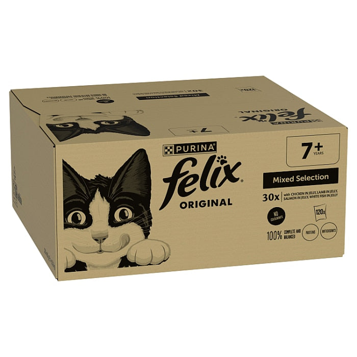 Felix Original Senior 7+  Mixed Selection Wet Cat Food in Jelly - 120x85g