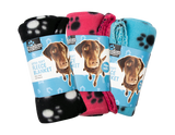 DUKE Fleece Paw Print Pet Blanket - 60cm x 100cm