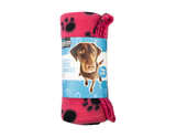 DUKE Fleece Paw Print Pet Blanket - 60cm x 100cm