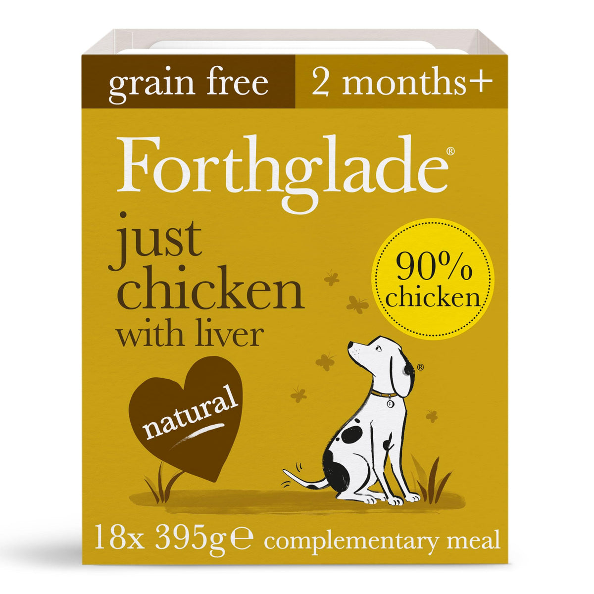 Forthglade Just Chicken with Liver Grain Free Dog Food 18Pack - 395G