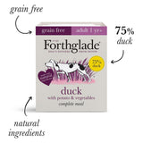 Forthglade Complete Adult Duck & Veg, Grain Free Dog Food - 18 x 395G