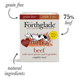 Forthglade Complete Adult Grain Free Beef & Sweet Potato Wet Dog Food - 18 x 395g