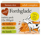 Forthglade Complete Adult Multicase with Brown Rice Turkey/Lamb/Chicken Dog Food - 12 x 395G