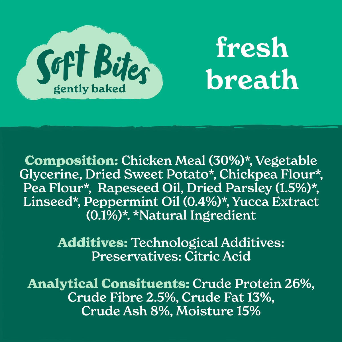 Forthglade Fresh Breath Grain-Free Functional Soft Bite Dog Treats - 90g