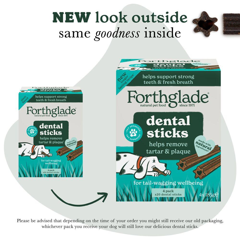 Forthglade Plant Based Grain Free Dental Sticks Dog Treats - 20 Pack