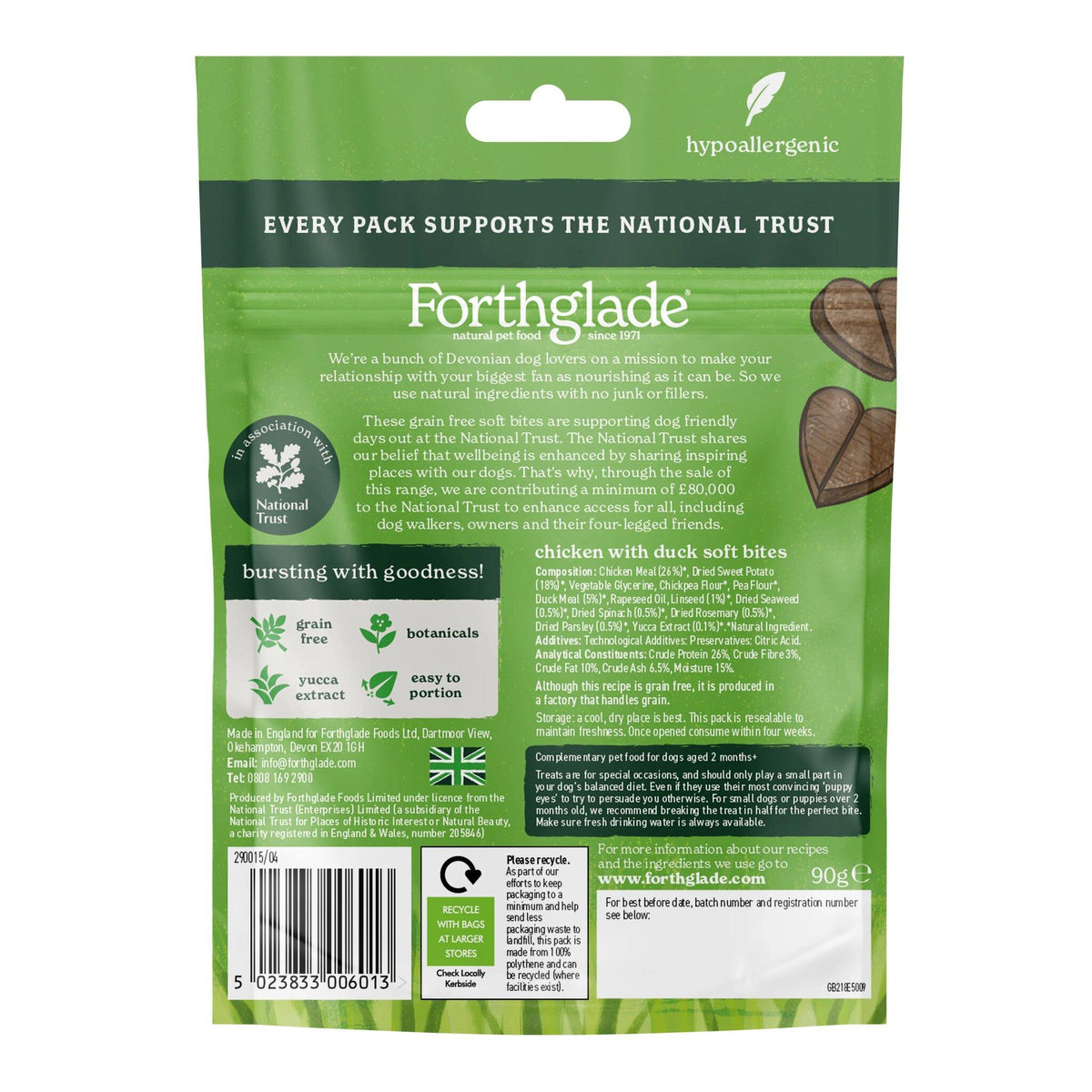 Forthglade Soft Bite Chicken & Duck Training Dog Treats - 90g