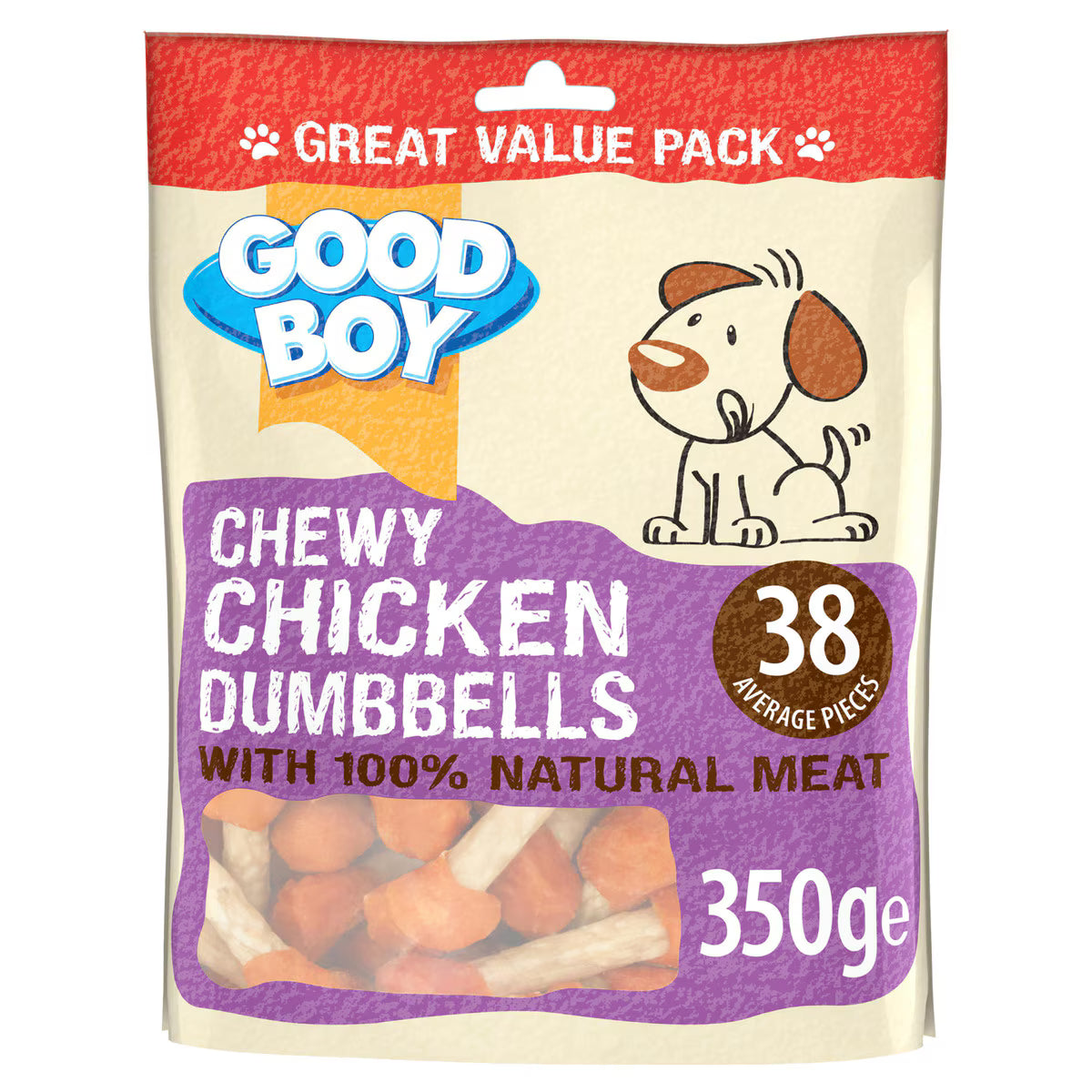 Good Boy Chewy Chicken Dumbbells Dog Treats - 350g