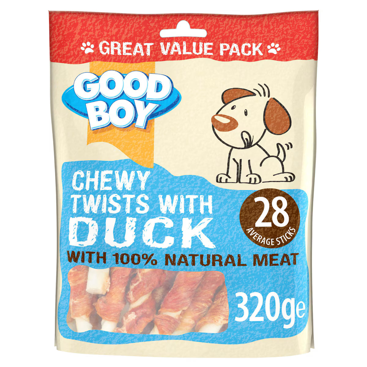 Good Boy Chewy Duck Twist Value Pack Dog Treats - 320g