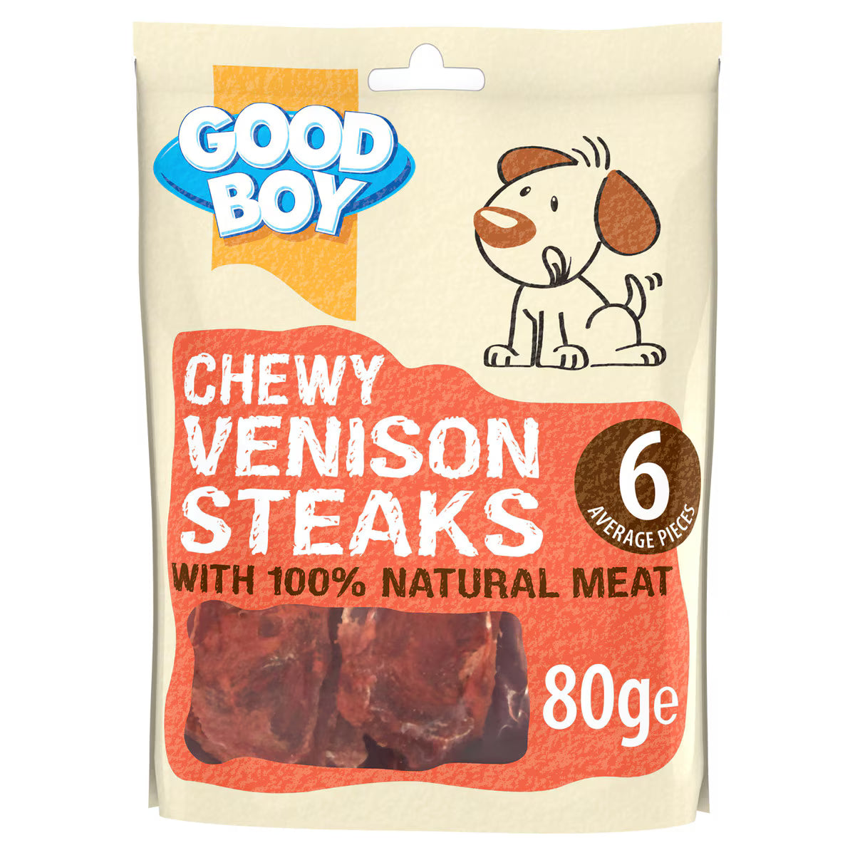 Good Boy Chewy Venison Steak Dog Treats - 80g