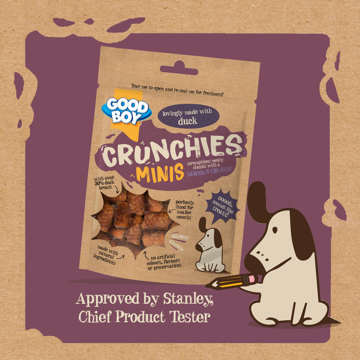 Good Boy Crunchies Mini Duck Dog Treats - 60g