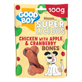 Good Boy SuperLicious Chicken with Apple & Cranberry Bones Dog Treats - 100g