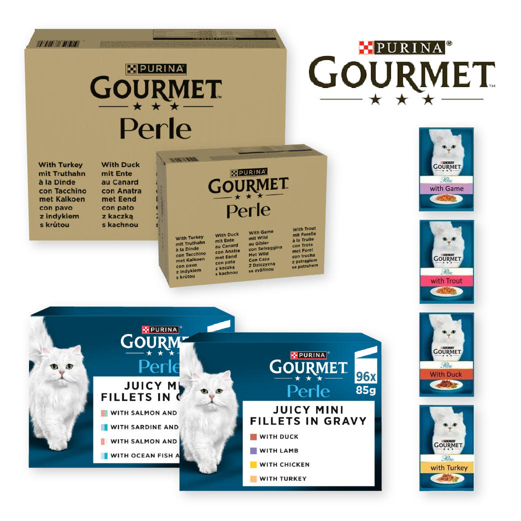 Gourmet Perle Cat Food Wet Pouches 96x85g | Gravy & Jelly