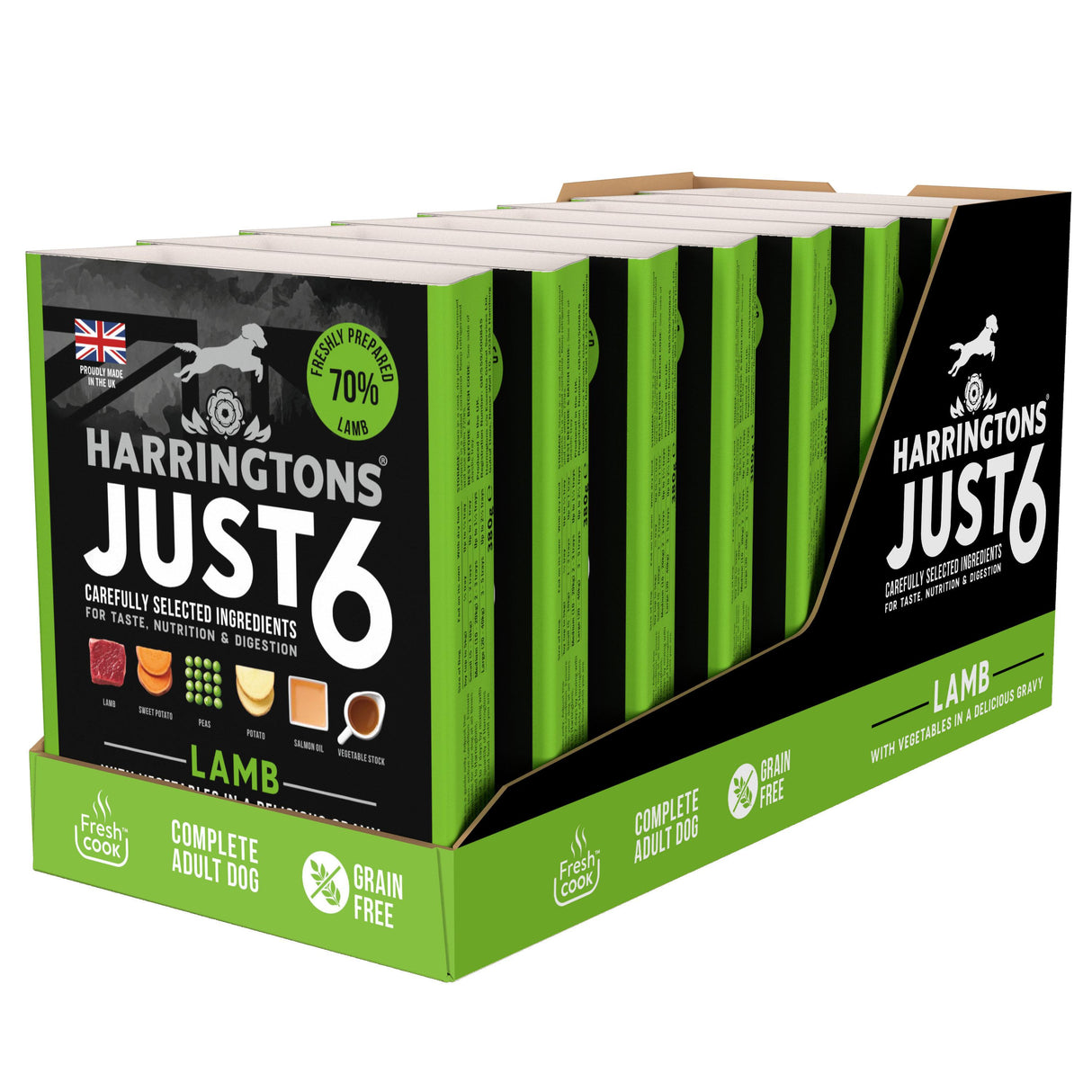Harringtons Grain Free Just 6 Wet Lamb Dog Food - 8x380g