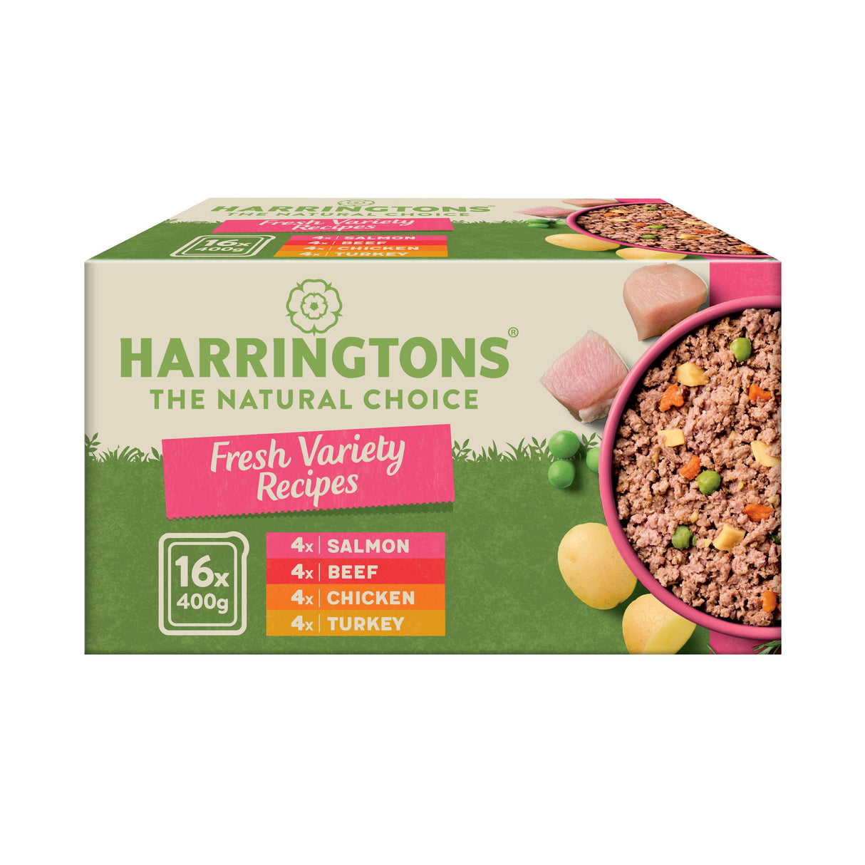 Harringtons Grain Free Mixed Flavour Wet Dog Food Variety Pack - 16x400g