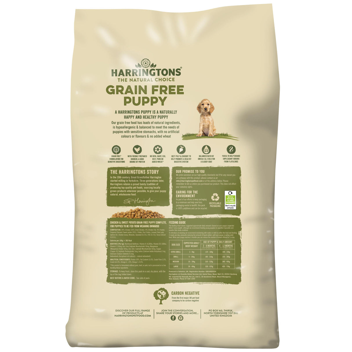 Harringtons Grain Free Puppy Chicken Dry Dog Food - 10kg