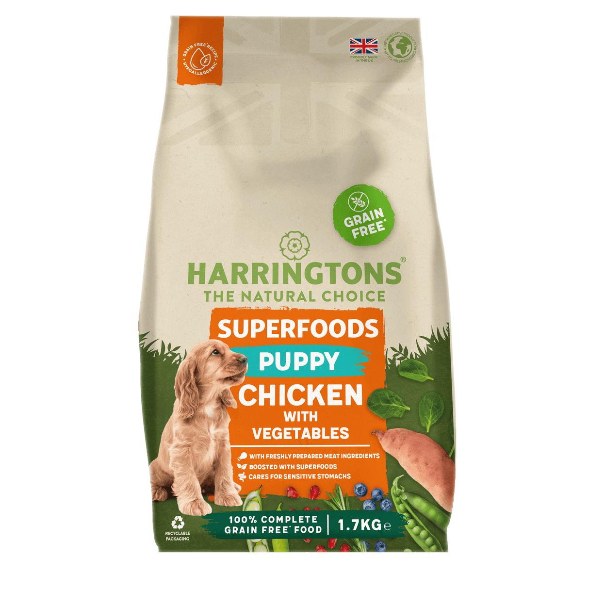 Harrington's Grain Free Superfoods Chicken Puppy Dry Dog Food- 1.7kg