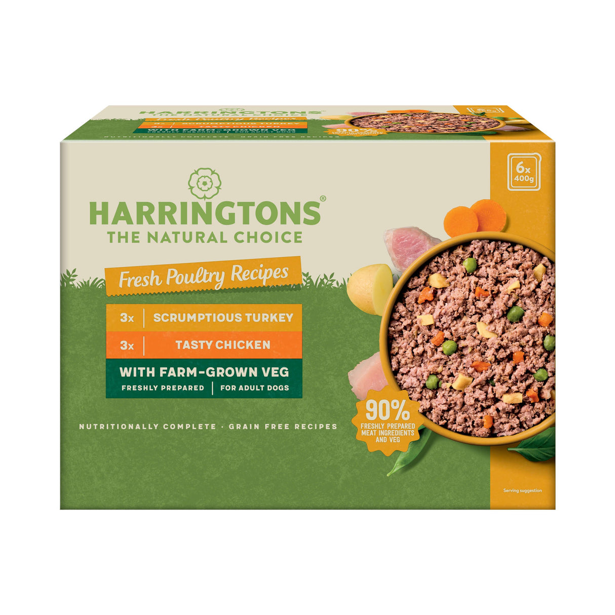 Harringtons Grain Free Wet Dog Food Mixed Poultry Pack - 6x400g
