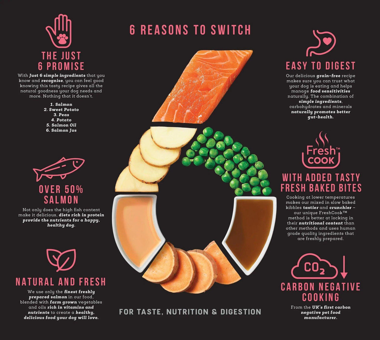 Harringtons Just 6 Dry Dog Food Salmon - 12kg