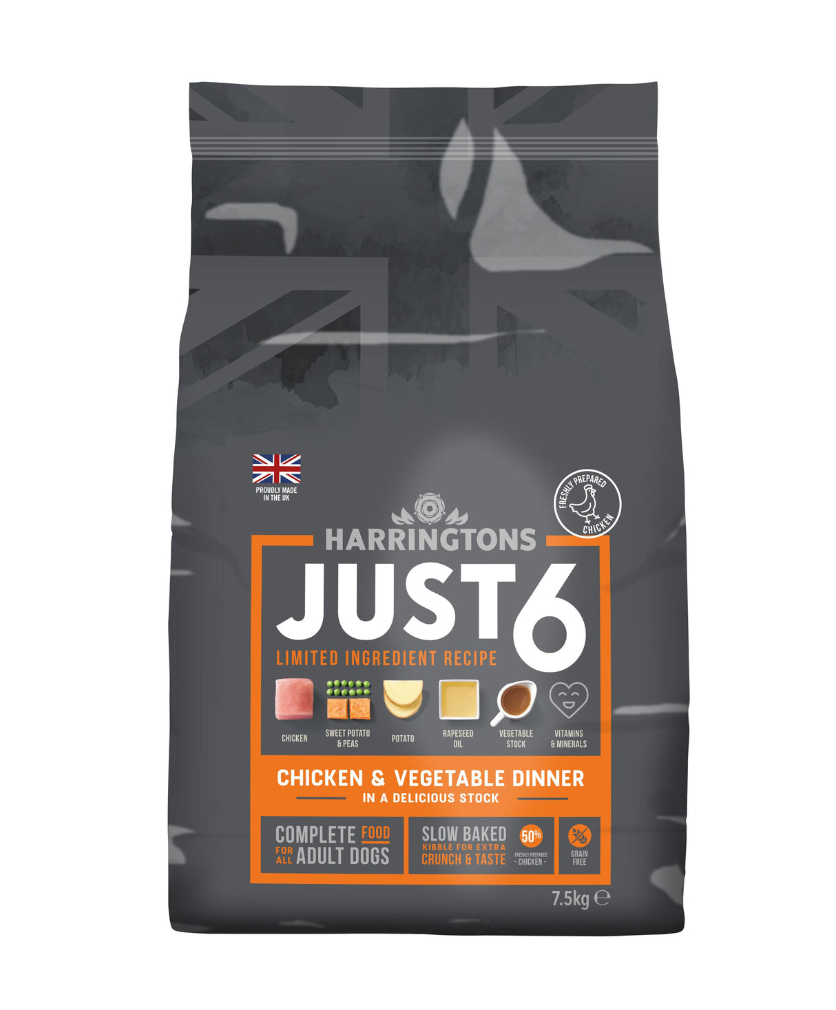 Harringtons Just 6 Chicken & Sweet Potato Dry Dog Food - 12kg
