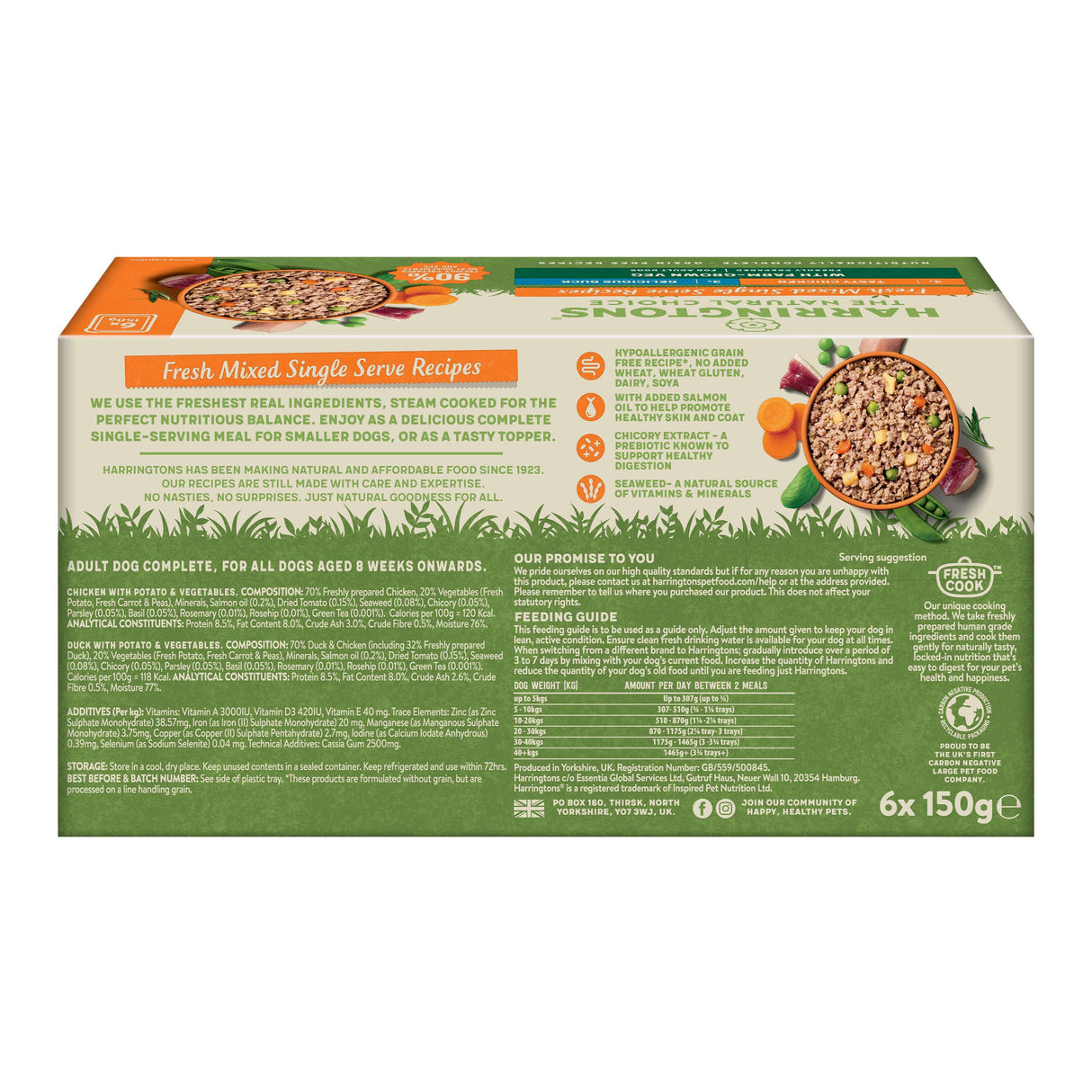 Harringtons Mixed Wet Dog Food Trays - 6 x 150g