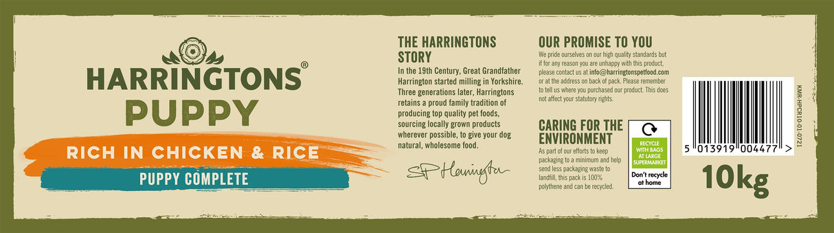 Harringtons Puppy Chicken Dry Dog Food - 10kg