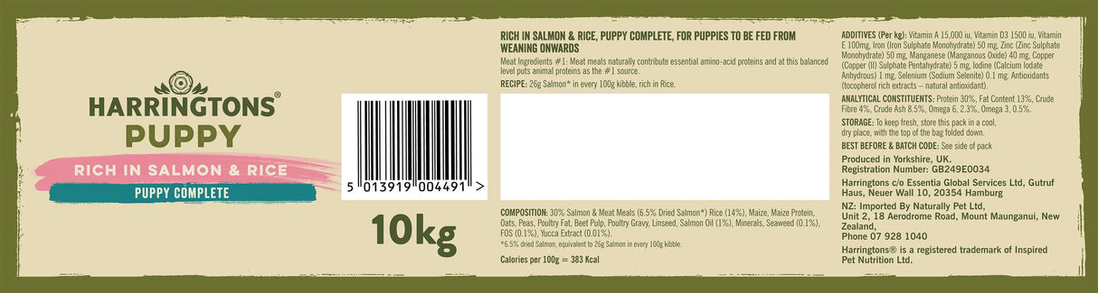 Harringtons Puppy Salmon Dry Dog Food - 10kg