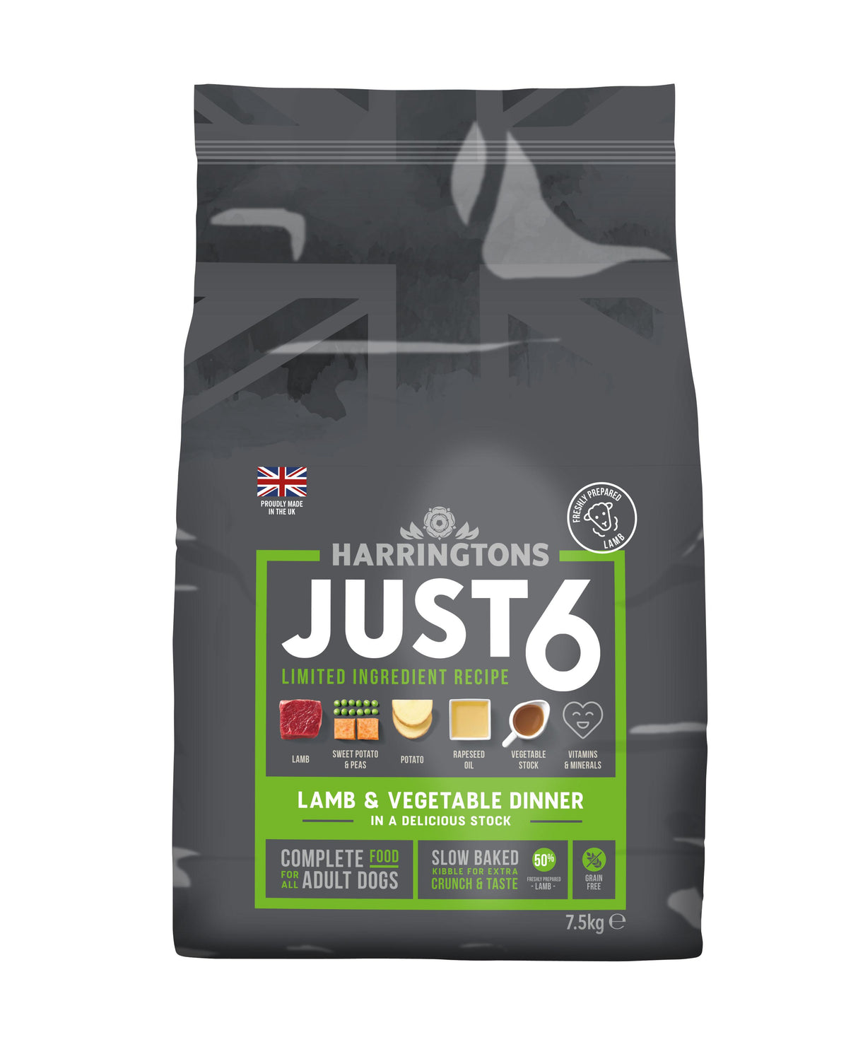 Harringtons Just 6 Lamb & Veg Dry Dog Food - 12kg