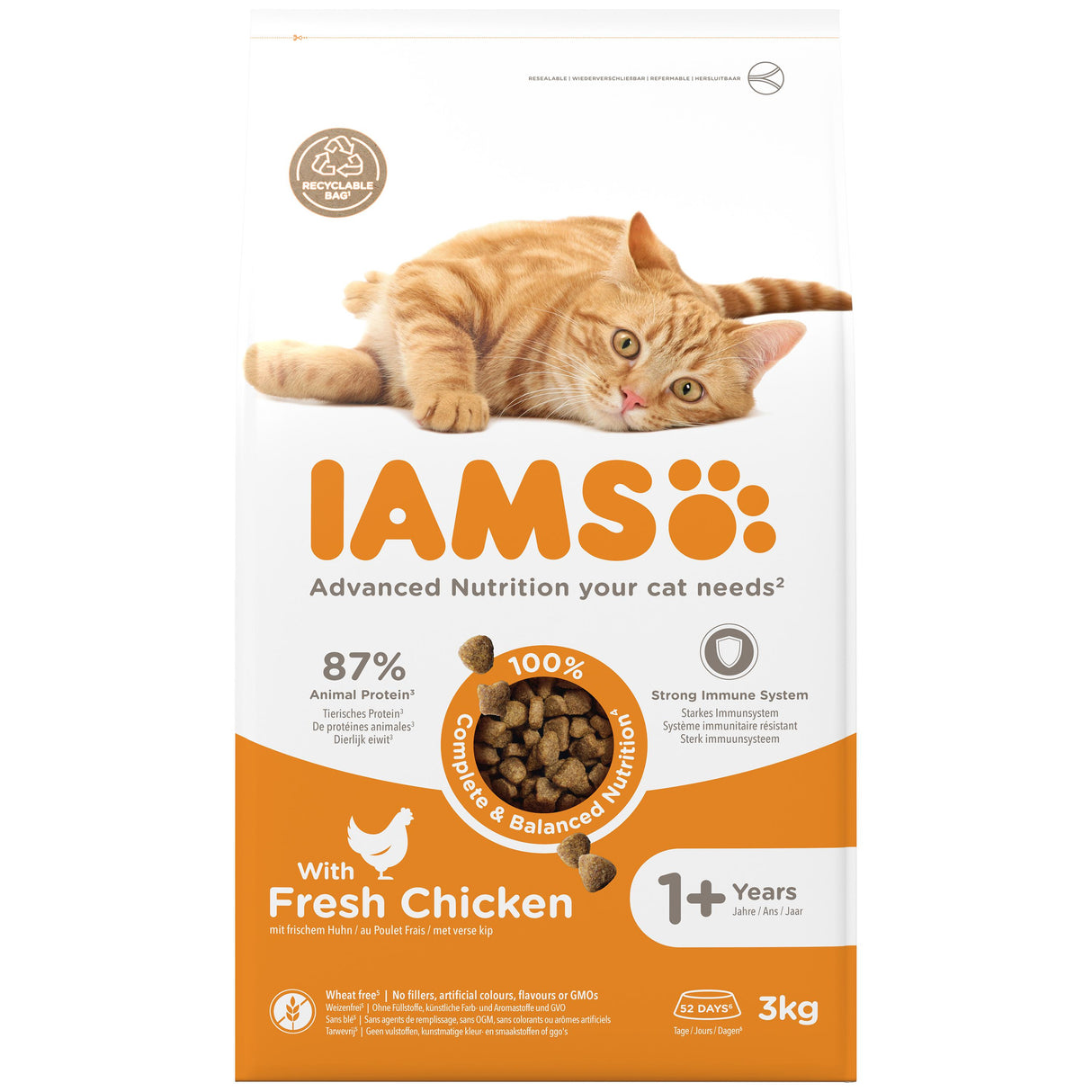 Iams Adult Chicken Dry Cat Food - 3kg