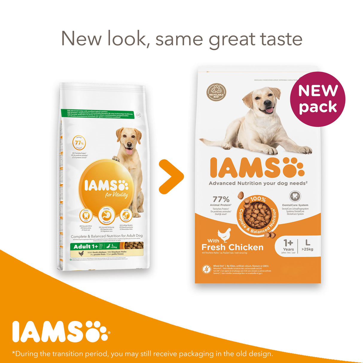 Iams for Vitality Adult Large Chicken Dry Dog Food - 2kg
