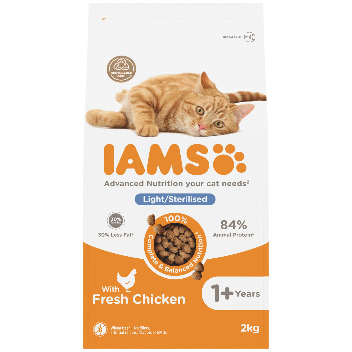 Iams Light in Fat Sterilised Dry Cat Food - 2kg