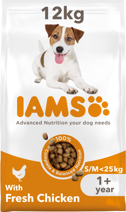 Iams Adult Small & Medium Chicken Dry Dog Food - 12kg