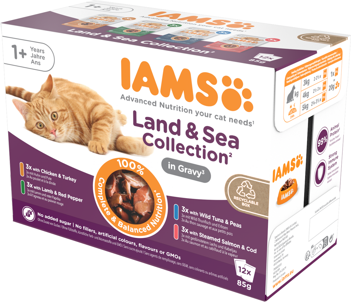 Iams Delights Land and Sea Collection Cat Food in Gravy -12x
