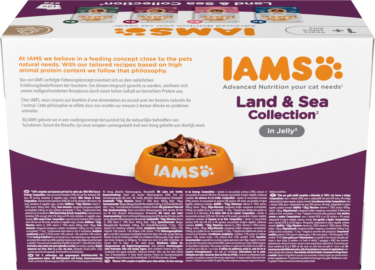 Iams Delights Land and Sea Collection in Jelly Cat Food -12