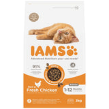 Iams Kitten/Junior Vitality Chicken Dry Cat Food - 3kg