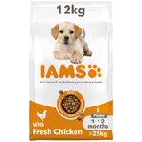Iams Puppy/Junior Large Breed Chicken Dry Dog Food - 12kg