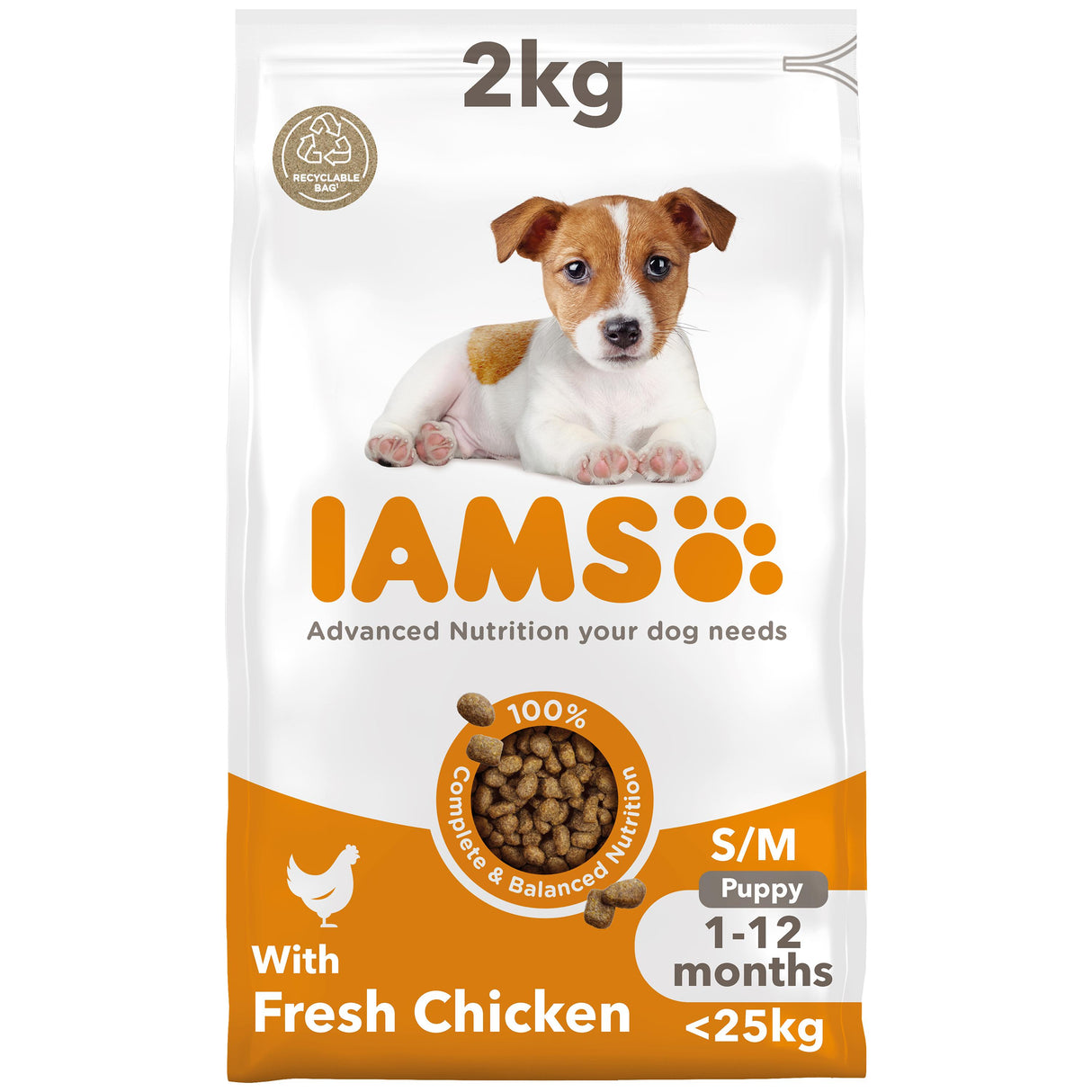 Iams for Vitality Small/Medium Breed Puppy With Fresh Chicken Dry Dog Food - 2kg