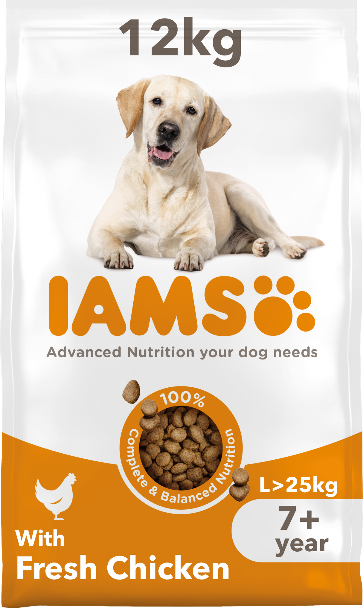 Iams Senior Large Breed Chicken Dry Dog Food - 12kg